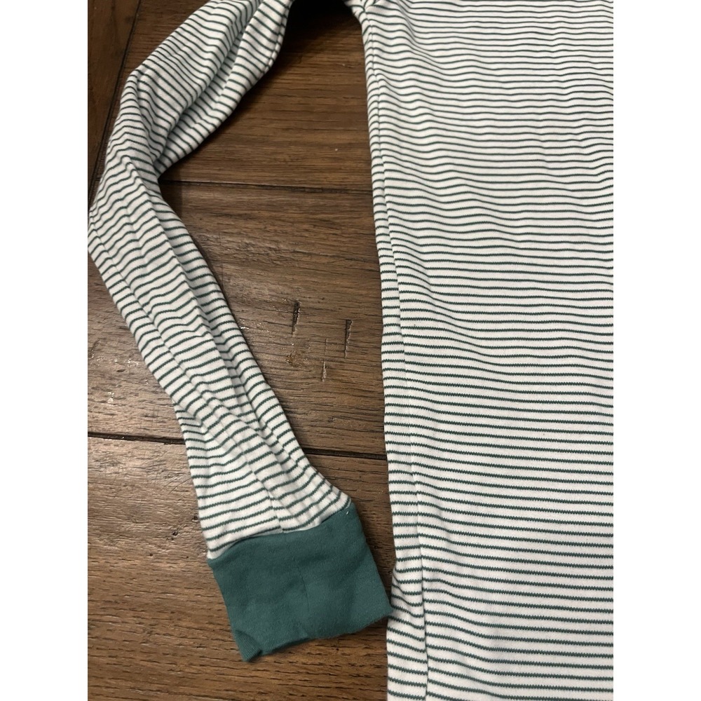 LAKE Pajama Top Green Stripe 100% Pima Cotton Sleepwear Sz 10 Boys Cozy Comfort - Picture 2 of 5